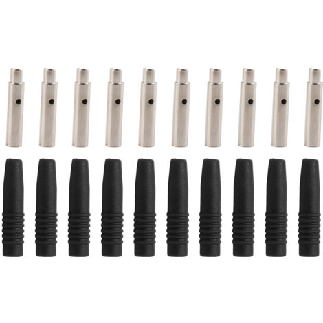 10 conectores banana aislados de 2 mm con protección blindada para equipos de prueba, color negro (1/5)