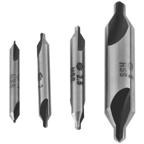 Juego de brocas de centrado HSS de 1/2/2,5/5 mm, 60 grados (1/5)