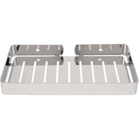 Soporte de pared para jabonera de acero inoxidable, estante para baño y cocina (plateado) (1/5)