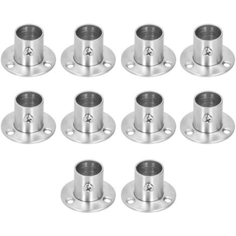 Juego de 10 soportes de brida para base de acero inoxidable, espesor de varilla, soporte de tubería, herrajes Φ19 (1/5)