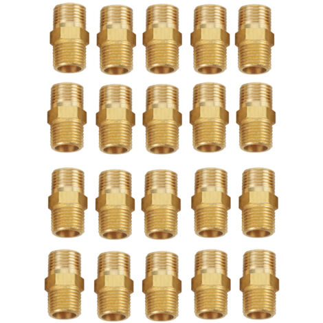 Adaptador rápido de 20 piezas 1/8 BSP a 1/8 BSP para tubería de latón con broca hexagonal (1/5)