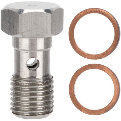 Adaptador de montaje de freno de 25 mm con perno banjo UNF de acero inoxidable de 7/16 in x 20 con 2 arandelas (1/5)
