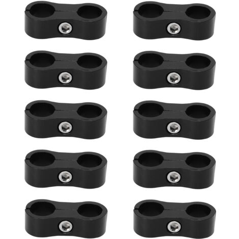 10 abrazaderas separadoras de manguera 6AN de aleación de aluminio para línea de agua, combustible, aceite y frenos de 3/8" (1/5)