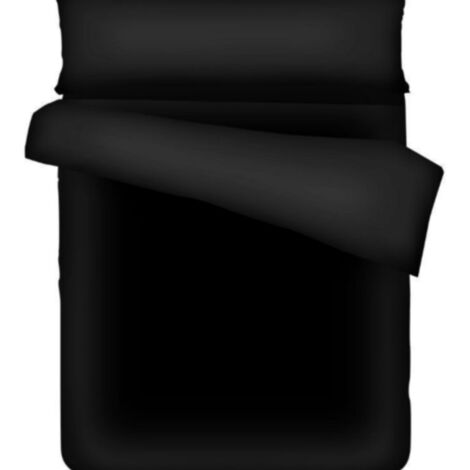 Juego de cama de 3 piezas 100 % algodón lavado, textura esponjosa, antideslizante, negro, 105 (1/3)