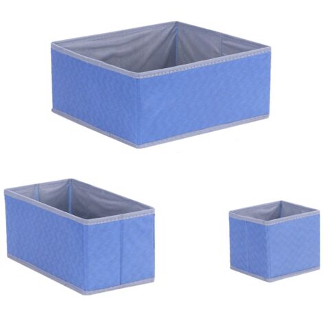 6 cajas de almacenamiento apilables impermeables hechas de poliéster para la organización del hogar, 3 tamaños incluidos
