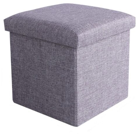 Reposapiés plegable con tapa para almacenaje de ropa, ideal para salón, dormitorio y pasillo, 30 x 30 x 30 cm - gris claro