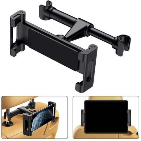 Soporte para tablet de coche, soporte para reposacabezas - Soporte retráctil, soporte para tablet con rotación de 360 ​​grados, apto para tablets de 14 a 26 cm, smartphones, iPad y lectores electrónic