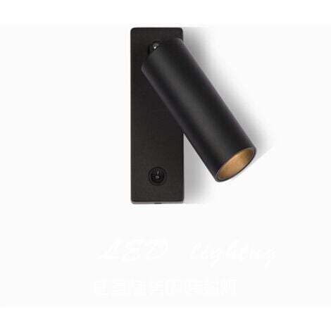Foco de noche de 3 W, luz cálida de 3000 K, foco LED sin agujeros para montaje en superficie, aplique de pared, luz de lectura para hotel, bar, callejón, casa, negro.