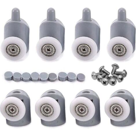 8 rodillos para mampara de ducha de 23 mm para baño. 4 rodillos superiores y 4 inferiores. (1/4)