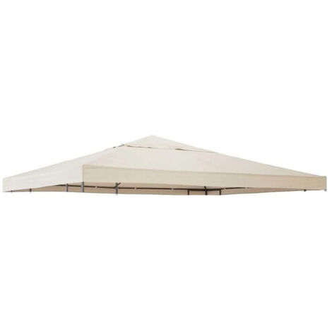 Cubiertas de repuesto para toldo de cenador, tela de poliéster impermeable 300D, para marco de terraza de verano, patio (blanco)