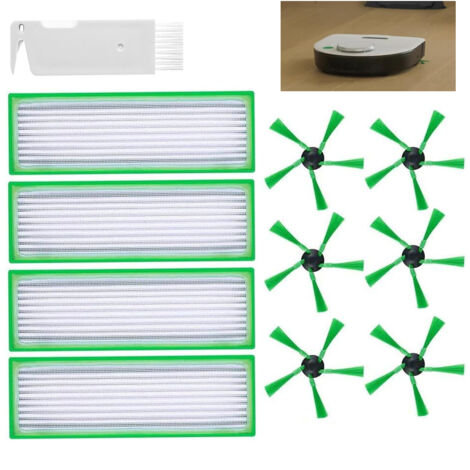 Kit de accesorios Vorwerk Kobold de 11 piezas para robot aspirador VR200 VR300, 4 filtros HEPA, 6 cepillos laterales y 1 cepillo de limpieza. Optimiza el rendimiento de limpieza. (1/5)