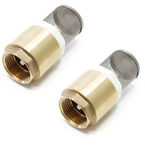 Válvula de retención de 2 piezas con filtro de succión de acero inoxidable, válvula de retención con núcleo de cobre roscado de 34 mm Para conexión de bomba (1/5)