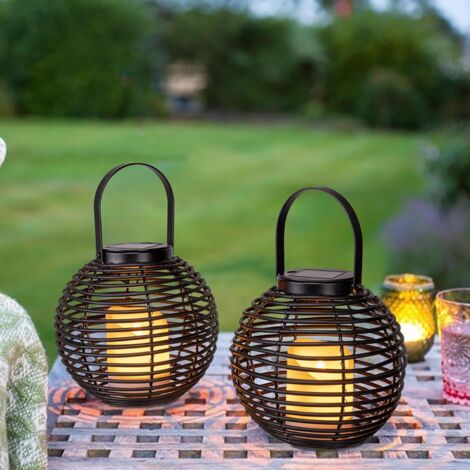 Farol solar para exteriores: luces solares colgantes con vela parpadeante realista sin llama, resistente a la intemperie para jardines, patios, árboles, terrenos, mesas y uso en interiores (paquete de (1/5)