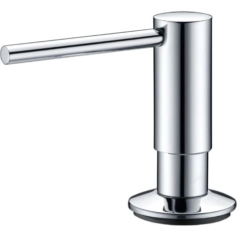 Dispensador de jabón con pico giratorio de 360° - Dispensador de jabón líquido rellenable de montaje superior para fregadero de cocina - Dispensador de jabón líquido de acero inoxidable cromado de 300 (1/5)