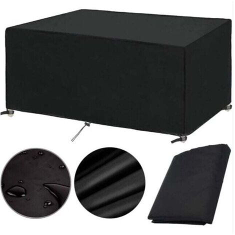Funda para muebles de jardín de 200 x 100 x 75 cm, para mesa de jardín, para muebles de exterior, impermeable, resistente al viento, a los rayos UV y al frío, de tela Oxford (200 x 100 x 75 cm) (1/5)