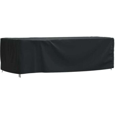 Funda negra para muebles de jardín, 308 x 138 x 89 cm, impermeable, 420D (1/5)