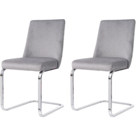 Juego de 2 sillones de terciopelo, tapizados en gris con respaldo en forma de diamante y soporte de metal, ideal para sala de estar, dormitorio, estudio u oficina. (1/5)