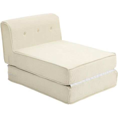Sofá cama plegable 2 en 1, tapizado con aspecto de pana. Capacidad de carga: hasta 240 kg. Ideal para el salón, el dormitorio, el apartamento, la residencia de estudiantes o para viajes. (1/5)
