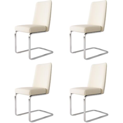 Cuatro sillones de terciopelo, tapizados en beige, con respaldo en forma de diamante y soporte de metal plateado, ideales para sala de estar, dormitorio, estudio u oficina. (1/5)