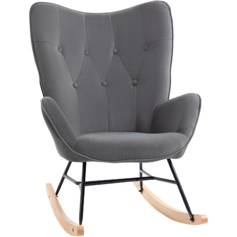 Sillón de terciopelo texturizado, tapizado en gris, con estructura de metal y patas de madera de caucho, ideal para comedor, cocina, sala de estar y balcón. (1/5)