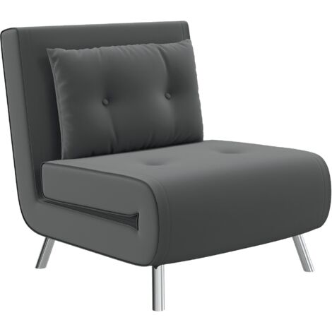 Sofá cama plegable de 77 x 88 x 83 cm, tapizado en terciopelo gris oscuro, individual con cojines, ideal para salón, dormitorio, oficina y apartamento. (1/5)