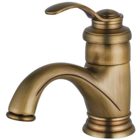 Grifo de baño antiguo – Grifo mezclador retro, latón cepillado nostálgico