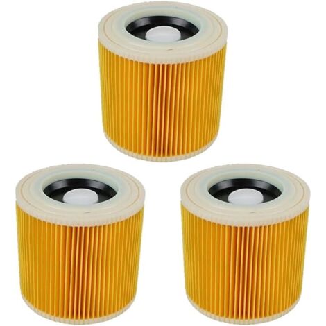 Paquete de 3 filtros para aspiradora Karcher – Series WD2, WD3, WD3P, NT18, MV2, MV3 – Para uso en seco y húmedo (1/5)