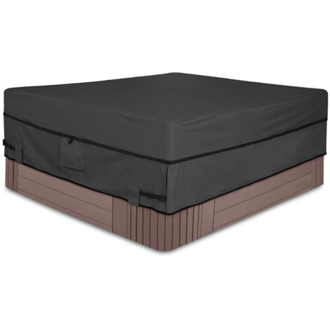 Cubierta para jacuzzi de 193x193x51 cm – Resistente al viento e impermeable – Con ventilación y hebillas (1/4)