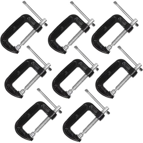 Juego de 8 abrazaderas en C, 5,1 cm – Acero resistente – para carpintería, soldadura y construcción. (1/5)