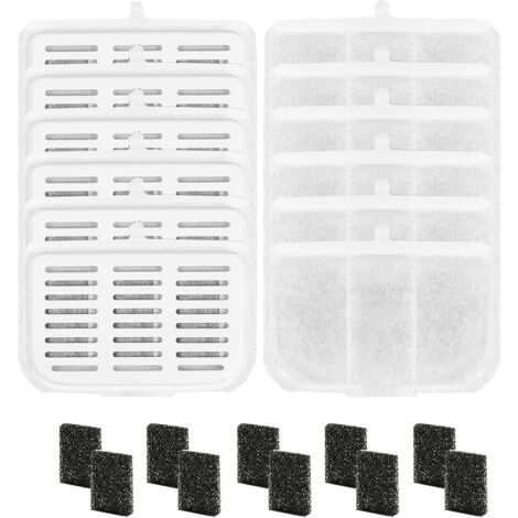 Paquete de 22 filtros para la fuente de agua para mascotas Petkit Max3. El carbón activado de alta densidad filtra los olores y las impurezas del agua (12 filtros + 10 esponjas). (1/5)