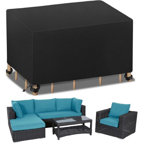 Funda impermeable para muebles de jardín, anti-UV, impermeable, protección de tela Oxford 210 D, para mesa y silla, muebles de exterior, 180 x 120 x 74 cm