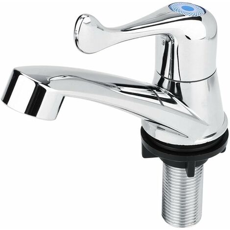 Grifo de lavabo, boquilla de agua de un solo mango, grifo de agua fría G1/2, placa de fuego para baño, cocina, baño, bañera, manija trasera (1/5)