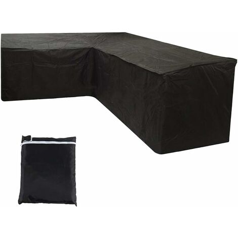 Funda para sofá de esquina de jardín, protector de muebles en forma de L, tela Oxford 420D de alta calidad, a prueba de polvo e impermeable, para muebles de sala de estar de patio al aire libre(215x21 (1/5)