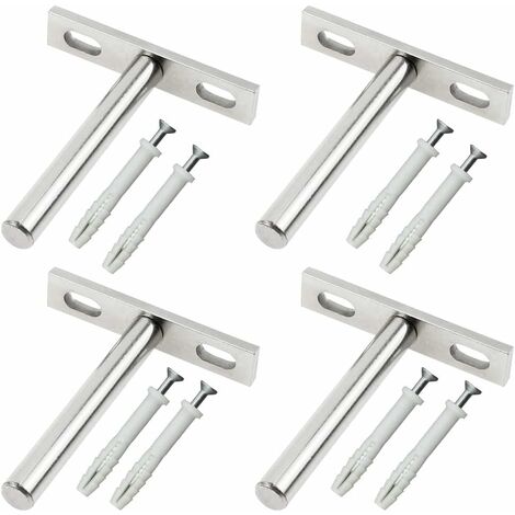 Soportes de metal para estante flotante Soporte de estante flotante de 79 mm utilizado para montaje en pared Soporte oculto de madera - 4 piezas (1/5)