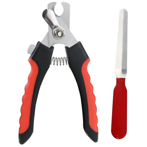 Cortaúñas para perros y gatos Cortaúñas con lima de uñas - Rojo - Kit de aseo esencial (1/5)