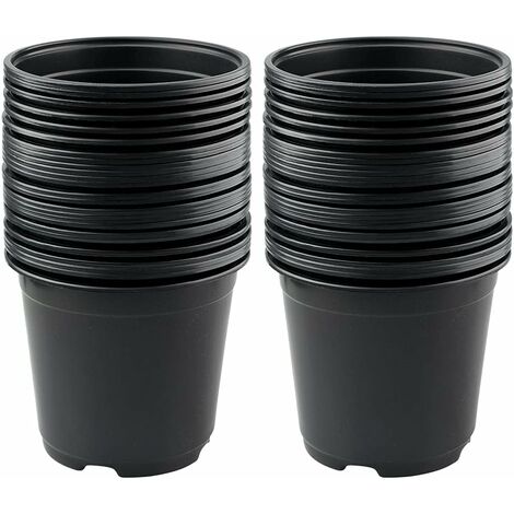 Macetas de plástico negro Ineasicer para suculentas, verduras y esquejes, 15 cm, paquete de 50