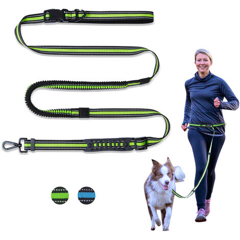 Correa ajustable para perros de 140 cm-210 cm con asa y bolsa de almacenamiento de correa larga, correa larga de goma, antideslizante y resistente para perros pequeños y grandes (1/5)