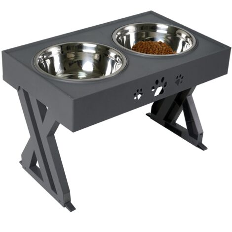 Cuencos elevados para perros para perros grandes Cuenco elevado para perros: se ajusta a 3 alturas, 2.8", 7.5" y soporte de 11.6'' (negro)