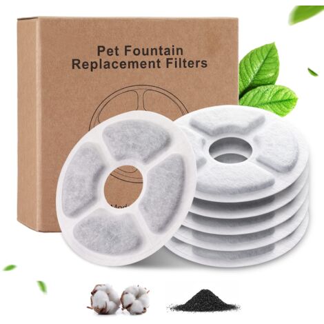 filtros Fuente de agua para gatos, filtro de repuesto para filtro de agua para fuente para gatos, filtro de repuesto de carbón activado para fuentes para gatos Flor 2-2.5L, diámetro 12.5CM (1/5)