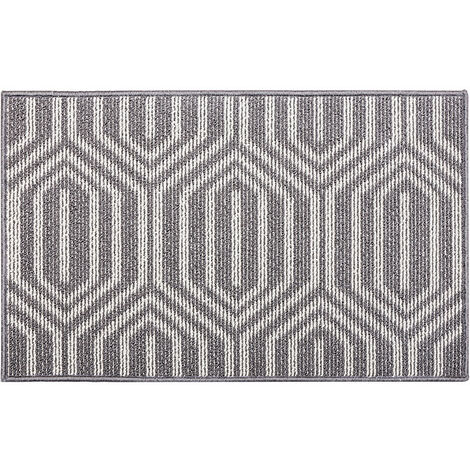 Tapete antideslizante para puerta, felpudo suave de 50 x 80 cm, alfombra de entrada lavable a máquina para interior, exterior, sala de estar, patio, puerta trasera delantera, gris (1/5)