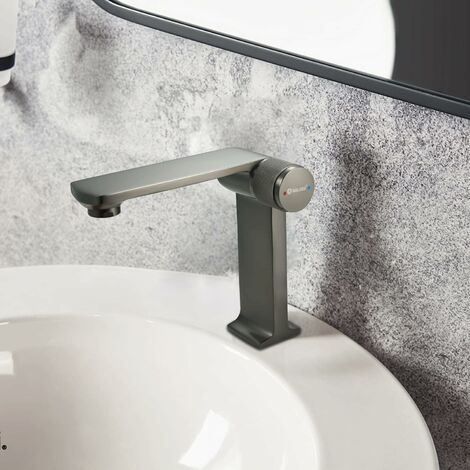 ZOLGINAH Elegante, Grifo Monomando para Lavabo de Latón Cromado, Agua Fría y Caliente Disponible, Elegante Grifo para Lavabo (1/4)