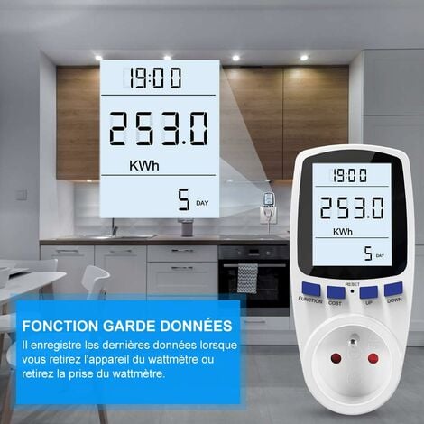 Medidor de Consumo Eléctrico, Monitor de Electricidad con Pantalla