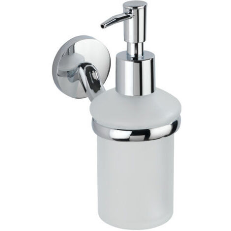 ZOLGINAH Dispensador de jabón líquido de pared Cuba, Zinc, 7x17x11,5 cm, Brillo - Cromo (1/5)