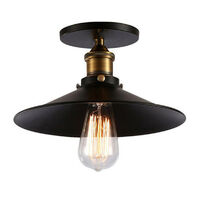 ZOLGINAH Lámpara de Techo Industrial Retro E27 22cm Lámpara de Araña Colgante de Techo Negra