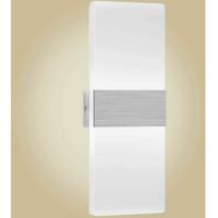 Luz de pared interior LED 12W Blanco frío 6000K, Lámpara de pared interior acrílica de aluminio, Luz de pared de pasillo 750LM Iluminación para sala de estar Dormitorio Pasillo de noche Escalera