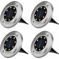 Luces solares para jardín Lámpara solar Lámpara de jardín Lámpara de mesa blanca cálida con 8 LED Lámpara de pie LED Jardín al aire libre IP65 4er en kit