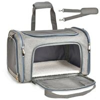 Bolsa de transporte para perros y gatos, bandolera transpirable para mascotas pequeñas, suave, ligera, cómoda para viajes, coches, trenes, aviones 432828