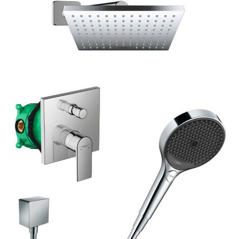 Hansgrohe Vernis Shape Pulsify Set doccia da incasso tutto in uno con soffione 230 XXL + doccetta Performance a 3 spruzzi