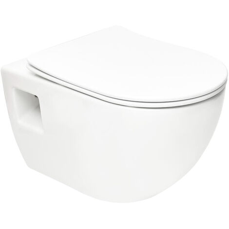 Swiss Aqua Technologies Project Wc sospeso senza flangia con coperchio softclose, bianco (SATWCPRO010RREXP)