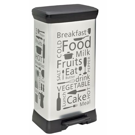 Promo Poubelle à Pédale Rectangulaire 50 L Décor Kitchen Silver Curver chez Cora